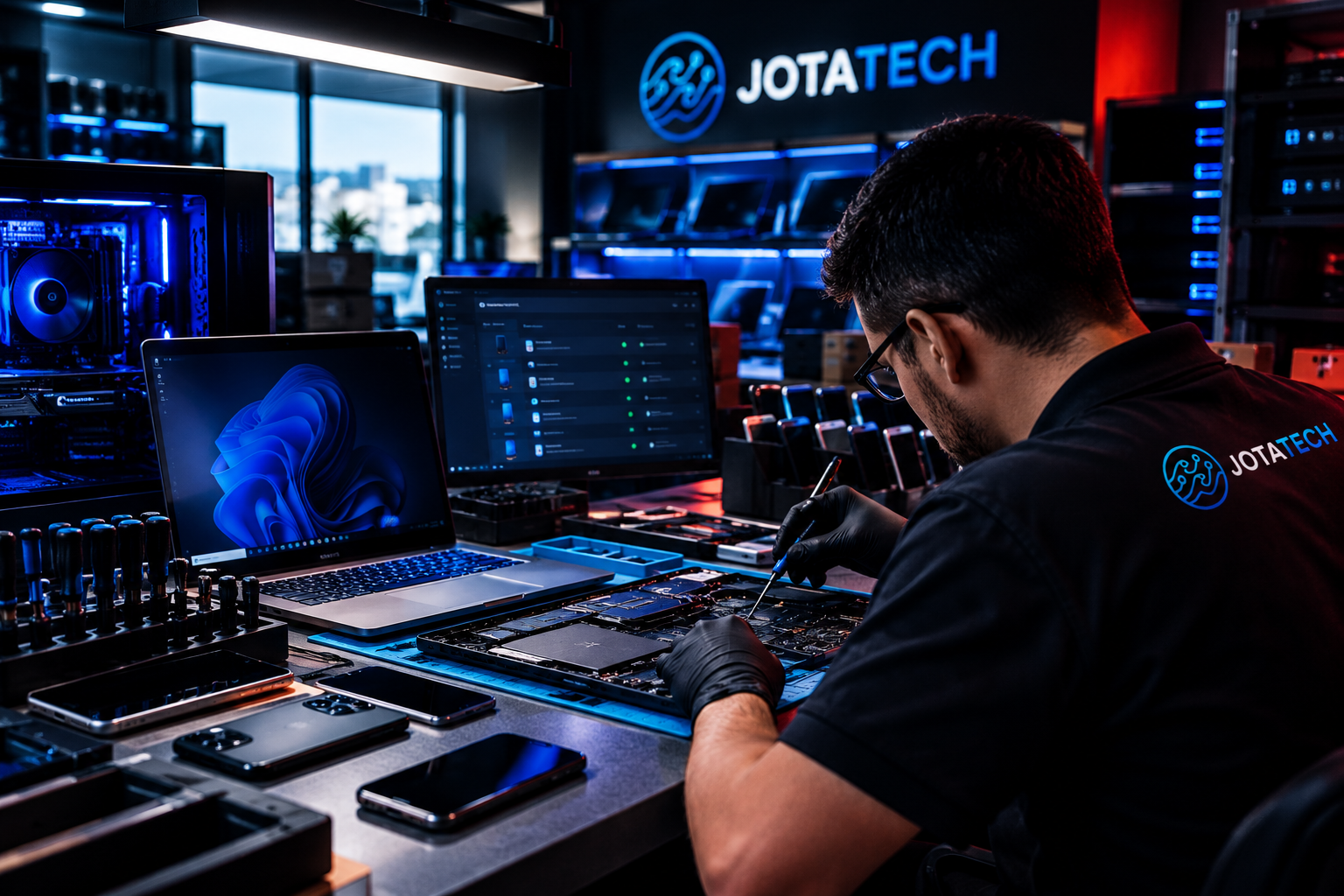Oficina JotaTech em manutenção de computadores e notebooks
